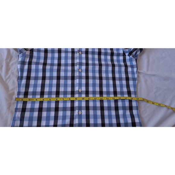 Banana Republic Blue Plaid Non Iron Slim Fit Men's Size S Casual Career - Picture 8 of 10